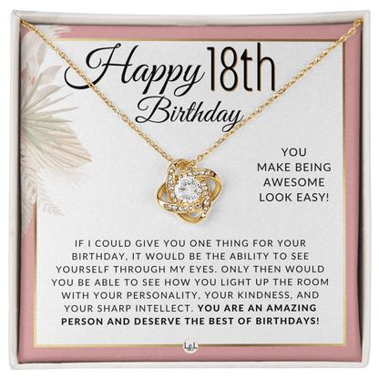 18th Birthday - Knot Pendent Necklace - Gift For Her - Liliana and Liam