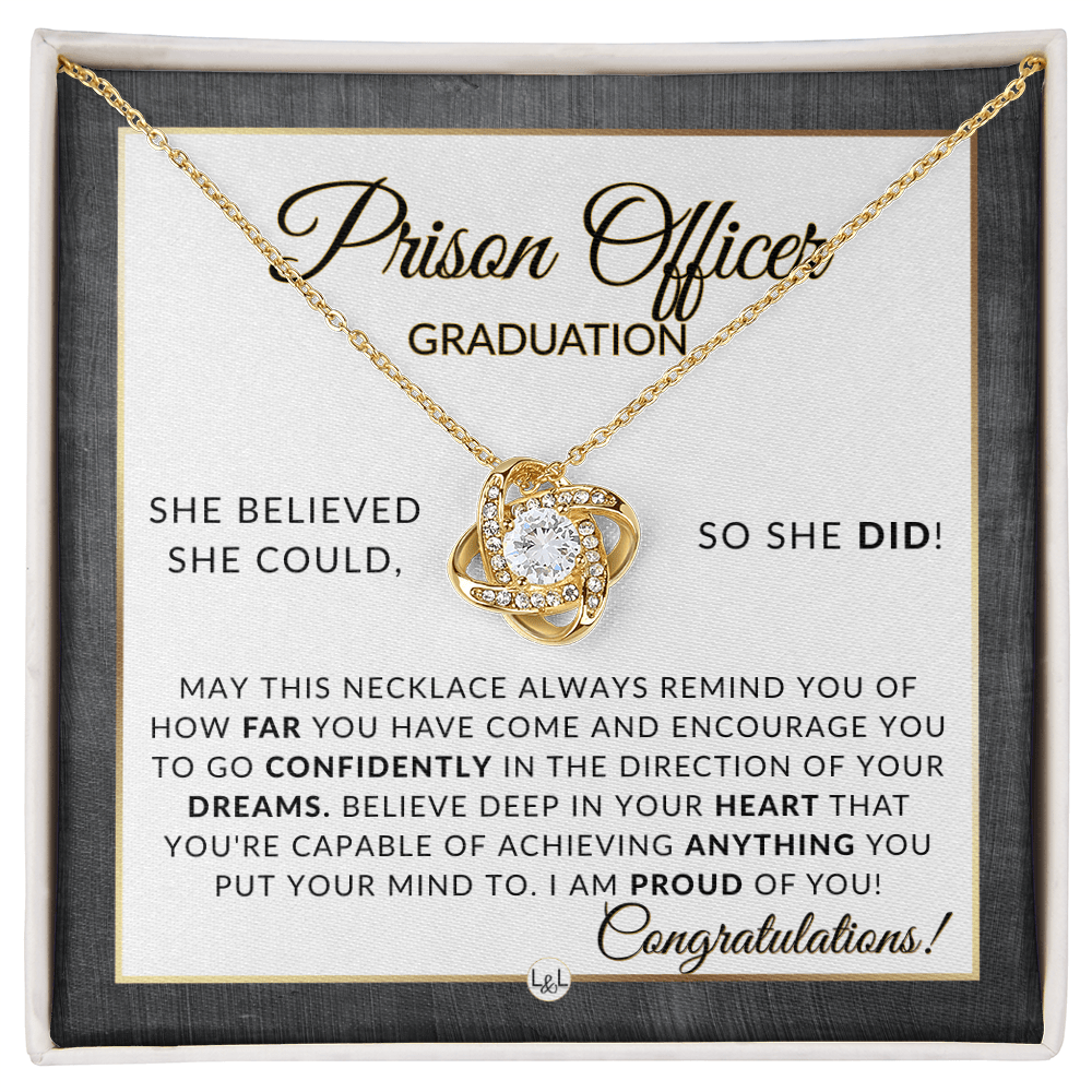 Prison Officer Graduation Gifts For Her, New Female Police Officer, Law Enforcement Officer - Meaningful Milestone Necklace