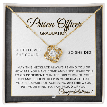 Prison Officer Graduation Gifts For Her, New Female Police Officer, Law Enforcement Officer - Meaningful Milestone Necklace