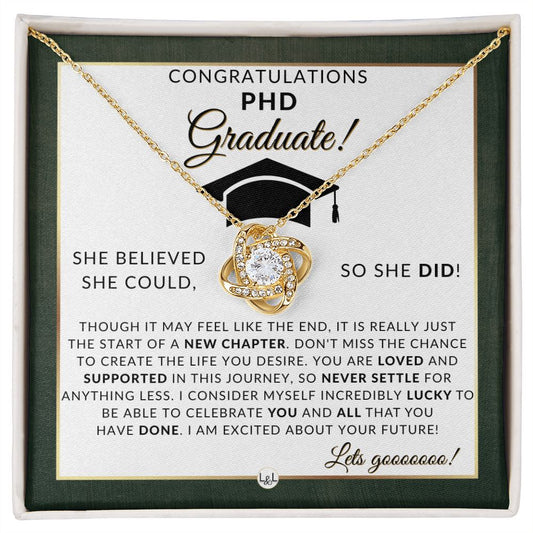 2024 PhD Grad Gifts For Her Meaningful Milestone Necklace - Perfect Grad Gift For Completing Her Doctorate