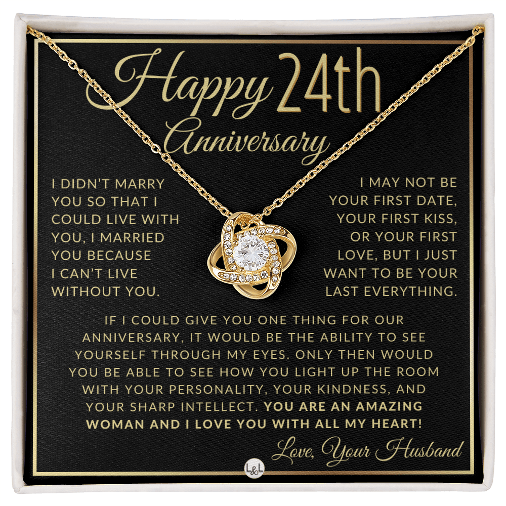 24th Anniversary Gift For Wife - Elegant Knot Pendent Necklace - Liliana and Liam
