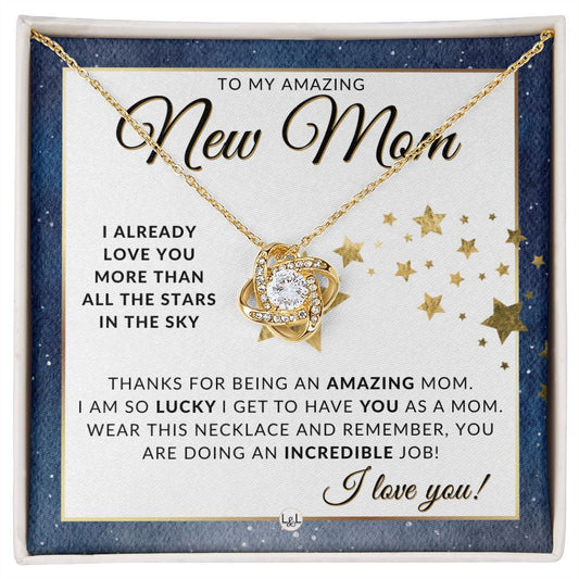 New Mom Gift - Beautiful Pendant Necklace To Celebrate Mom - Great Birthday, Mother's Day or Christmas Gift Idea For Her