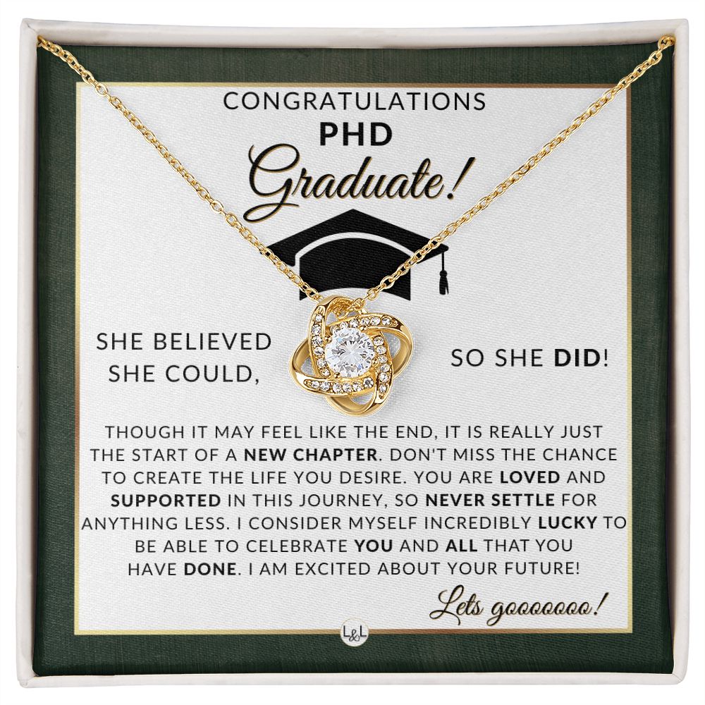 2024 PhD Graduation Necklace For Her - 2024 Graduation Gift Idea For Her
