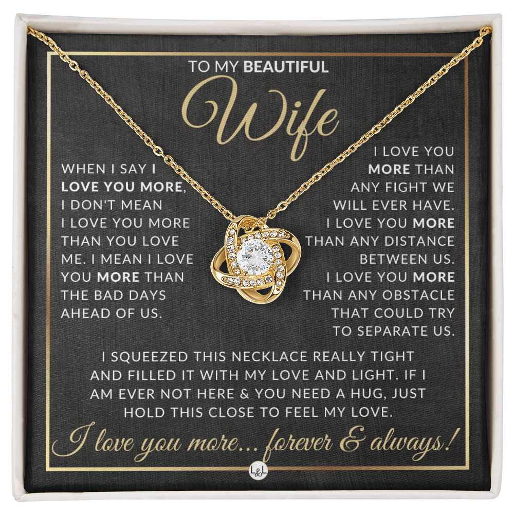 To My Beautiful Wife - Pendant Necklace - Sentimental and Romantic Christmas Gift, Valentine's Day, Birthday, Anniversary