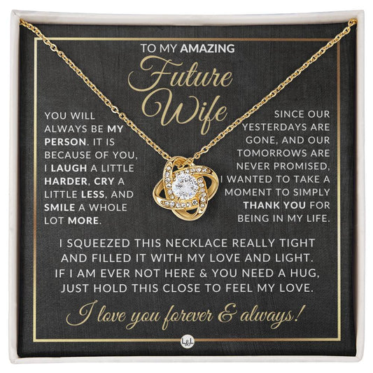 To My Future Wife - Pendant Necklace - Sentimental and Romantic Christmas Gift, Valentine's Day, Birthday or Anniversary Present - Liliana and Liam