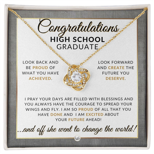 High School Graduation Gift Idea For Her - Marking Milestones: Graduation Necklace for High School Graduates - 2024 HS Graduation Gift Idea For Her