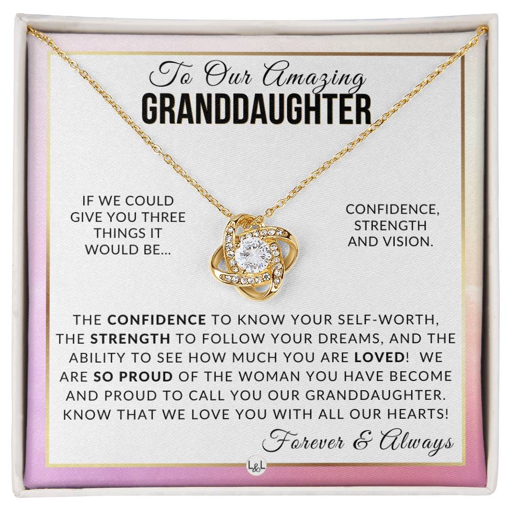 Gift For Our Granddaughter - Forever and Always - Meaningful Granddaughter Gift For Her Birthday, Christmas or For Graduation - Liliana and Liam