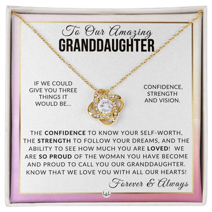 Gift For Our Granddaughter - Forever and Always - Meaningful Granddaughter Gift For Her Birthday, Christmas or For Graduation - Liliana and Liam