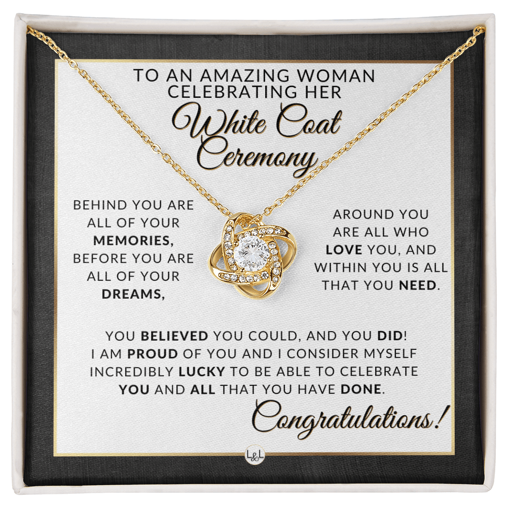 White Coat Ceremony Necklace for the Aspiring Medical Professional - Graduation Necklace - Liliana and Liam