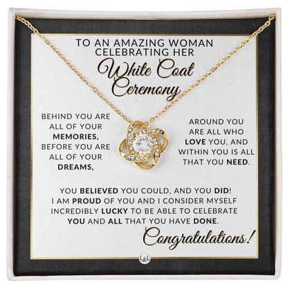 White Coat Ceremony Necklace for the Aspiring Medical Professional - Graduation Necklace - Liliana and Liam
