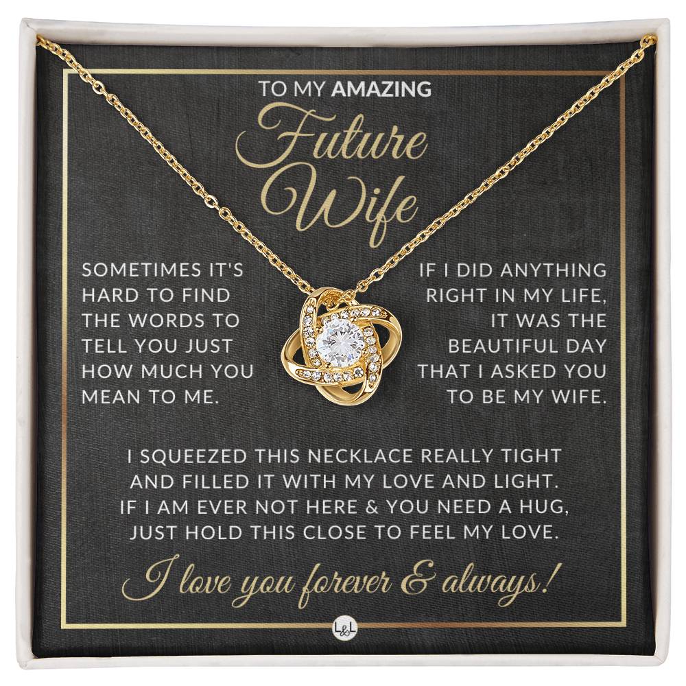 Heartfelt Gift For Future Wife - Pendant Necklace - Sentimental and Romantic Christmas Gift, Valentine's Day, Birthday or Anniversary Present - Liliana and Liam