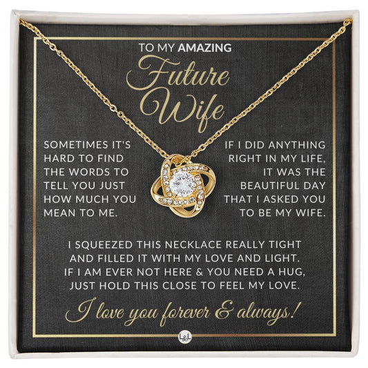 Heartfelt Gift For Future Wife - Pendant Necklace - Sentimental and Romantic Christmas Gift, Valentine's Day, Birthday or Anniversary Present - Liliana and Liam