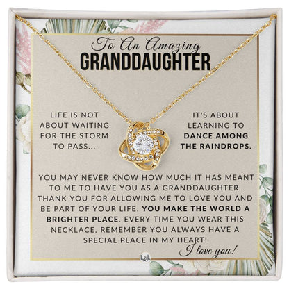 Granddaughter Gift - Dance In The Rain - Meaningful Granddaughter Gift For Her Birthday, Christmas or For Graduation - Liliana and Liam