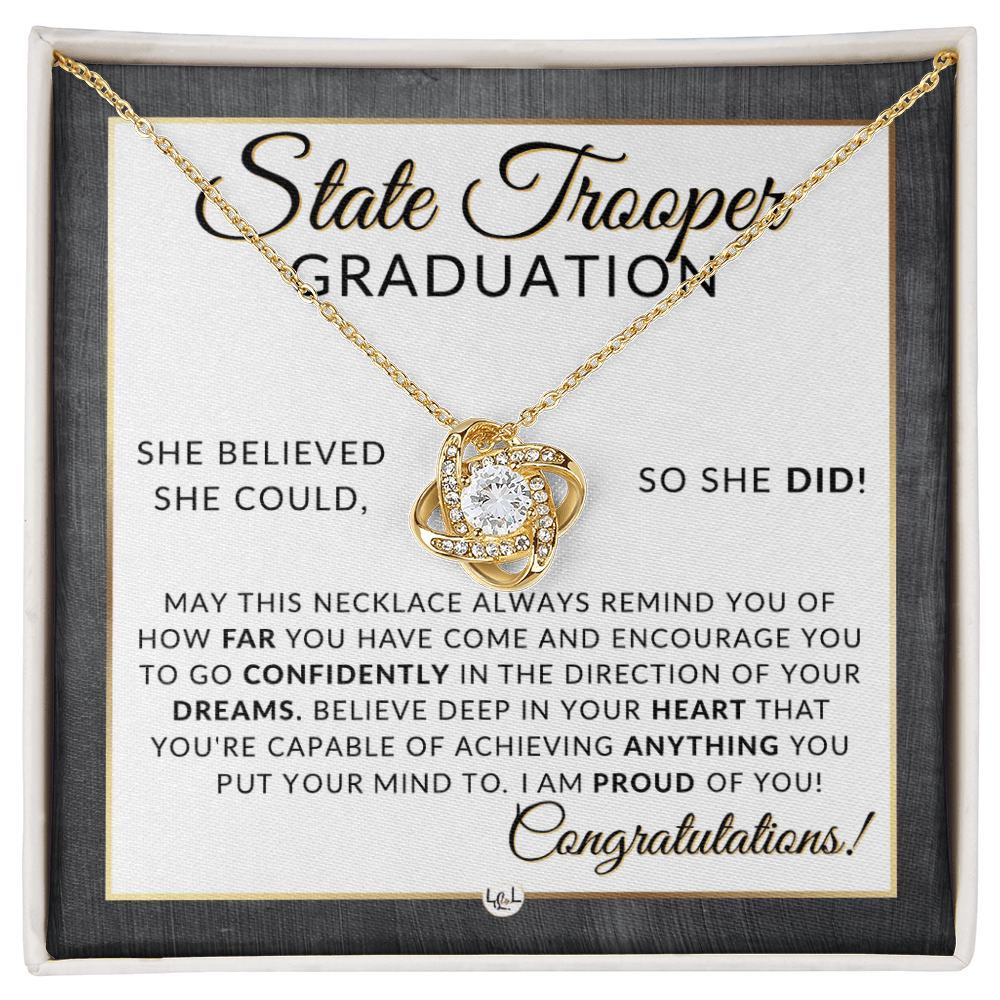 State Trooper Graduation Gifts For Her, New Female Police Officer, Law Enforcement Officer - Meaningful Milestone Necklace