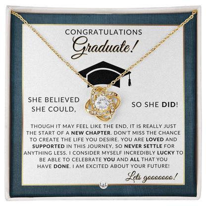 Graduation Party Gift Idea For Her - Beautiful Necklace + Heartfelt Graduation Message - Graduation Gifts For Her - Liliana and Liam