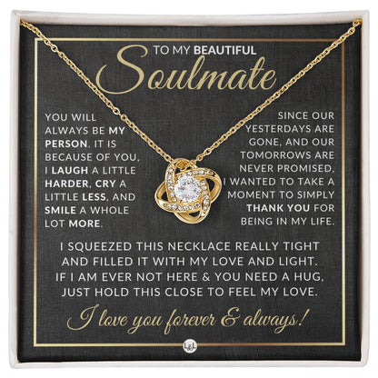 Gift For My Soulmate - Pendant Necklace - Sentimental and Romantic Christmas Gift, Valentine's Day, Birthday or Anniversary Present - Liliana and Liam