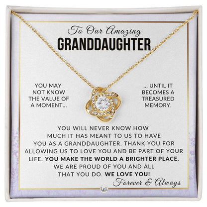 Gift For Our Granddaughter - Proud Of You - Meaningful Granddaughter Gift For Her Birthday, Christmas or For Graduation - Liliana and Liam
