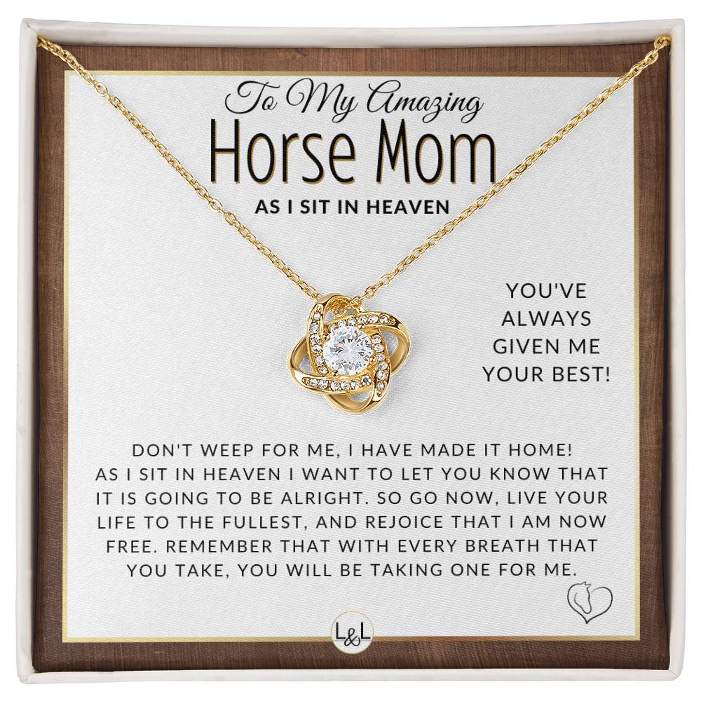 I Have Made It Home - For Mourning Horse Mom - Horse Memorial Gift, Horse Loss Keepsake, Horse in Heaven - Condolence And Comfort Sympathy Gift - Grieving Horse Mom Keepsake Necklace