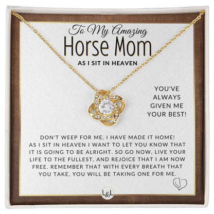I Have Made It Home - For Mourning Horse Mom - Horse Memorial Gift, Horse Loss Keepsake, Horse in Heaven - Condolence And Comfort Sympathy Gift - Grieving Horse Mom Keepsake Necklace - Liliana and Liam