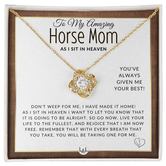 I Have Made It Home - For Mourning Horse Mom - Horse Memorial Gift, Horse Loss Keepsake, Horse in Heaven - Condolence And Comfort Sympathy Gift - Grieving Horse Mom Keepsake Necklace - Liliana and Liam