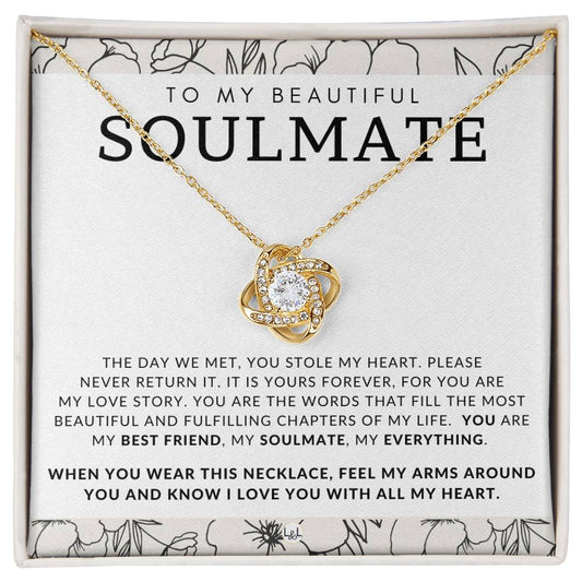 Meaningful Gift For My Soulmate - Beautiful Women's Pendant + Heartfelt Message - Perfect Christmas Gift, Valentine's Day, Birthday or Anniversary Present