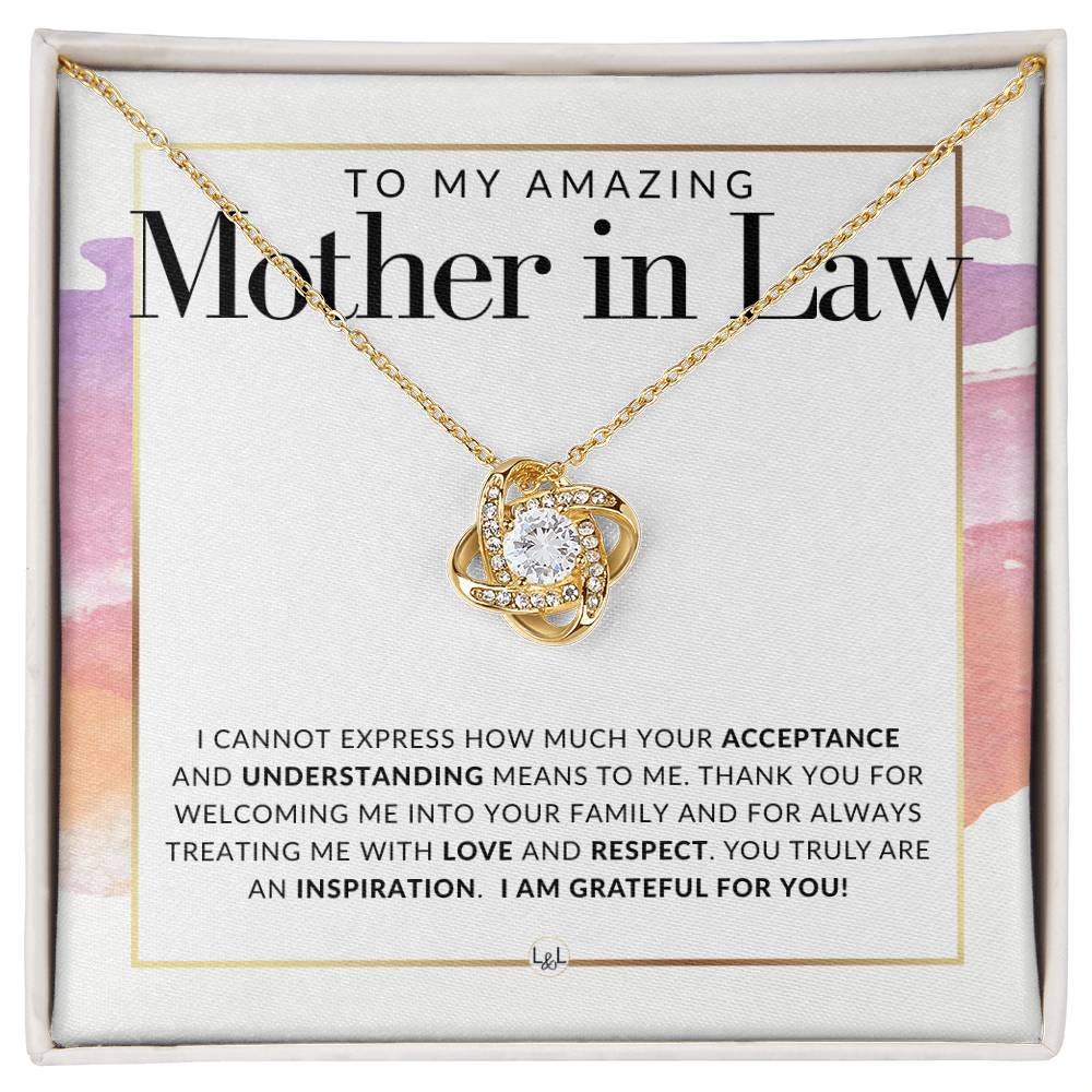 Mother In Law Necklace With Heartfelt Message - Great For Mother's Day, Christmas, Her Birthday, Or As An Encouragement Gift