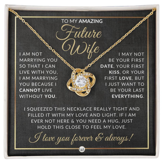 Gift For Future Wife Before Marriage - Pendant Necklace - Sentimental and Romantic Christmas Gift, Valentine's Day, Birthday or Anniversary Present - Liliana and Liam