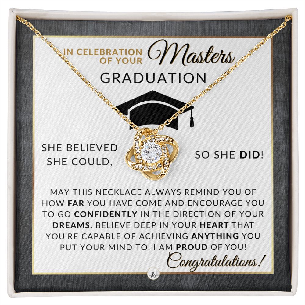 Master's Graduation Gift For Her - Mastering Success: Graduation Necklace for Women Who've Completed Their Master's Degree - 2024 Graduation Gift Idea For Her