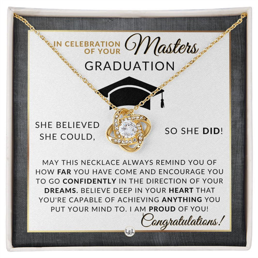 Master's Graduation Gift For Her - Mastering Success: Graduation Necklace for Women Who've Completed Their Master's Degree - 2024 Graduation Gift Idea For Her