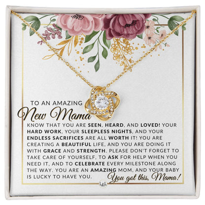 New Mama - Beautiful Pendant Necklace To Celebrate Mom - Great Birthday, Mother's Day or Christmas Gift Idea For Her - Liliana and Liam
