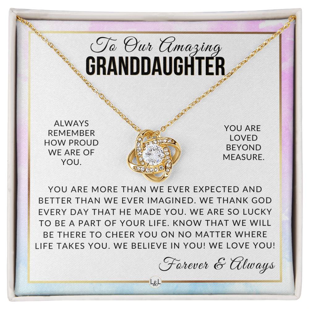 Gift For Our Granddaughter - I Thank God - Meaningful Granddaughter Gift For Her Birthday, Christmas or For Graduation - Liliana and Liam