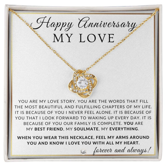 Anniversary Gift For Your Wife, Girlfriend or Fiancée  - My Love Story - Beautiful Women's Pendant Necklace + Heartfelt Anniversary Message
