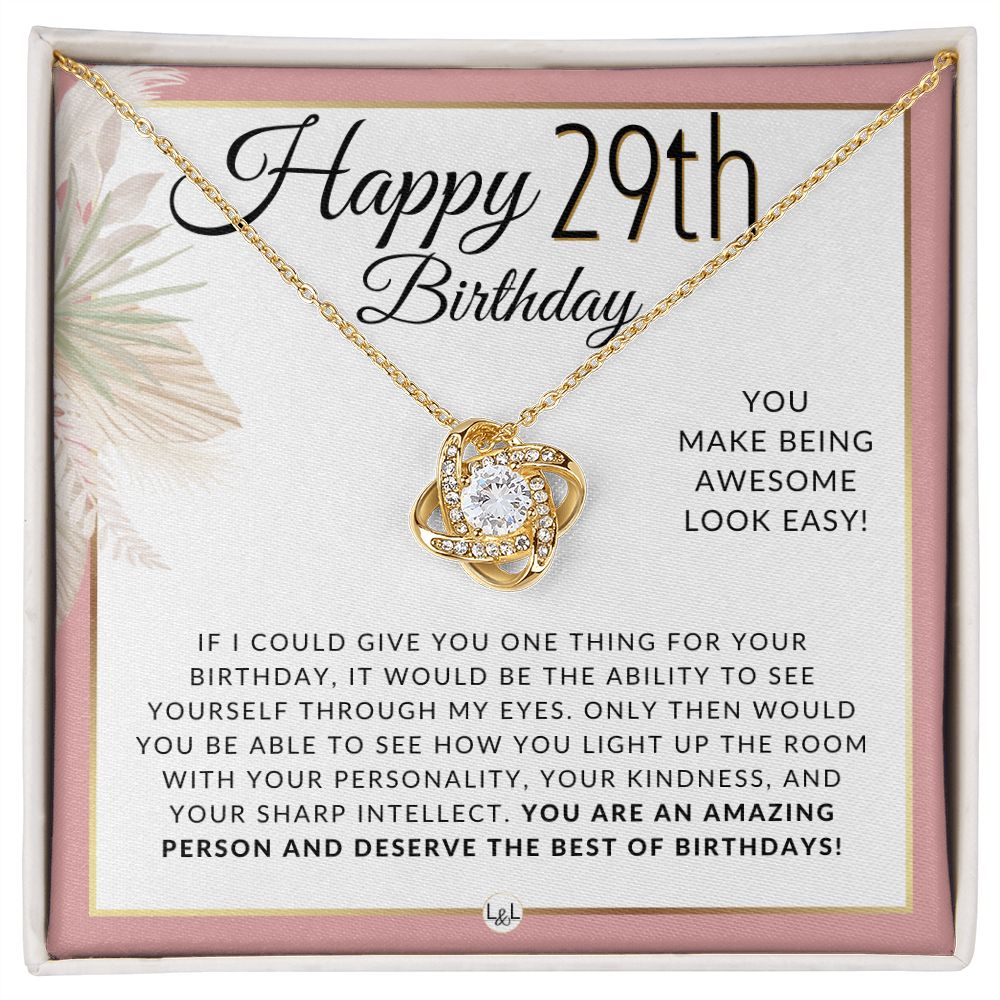 29th Birthday Gift For Her - Necklace For 29 Year Old Birthday - Meaningful Present For Your Best Friend, Daughter, Sister, Granddaughter or Cousin - Liliana and Liam