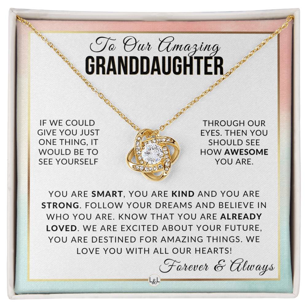 Gift For Our Granddaughter - With All My Heart - Meaningful Granddaughter Gift For Her Birthday, Christmas or For Graduation - Liliana and Liam