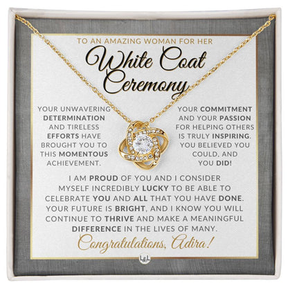 White Coat Ceremony Necklace for the Aspiring Medical Professional - Personalized Graduation Gift Idea For Her - Future Doctor - Liliana and Liam