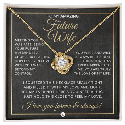 Surprise Gift For Future Wife - Pendant Necklace - Sentimental and Romantic Christmas Gift, Valentine's Day, Birthday or Anniversary Present - Liliana and Liam