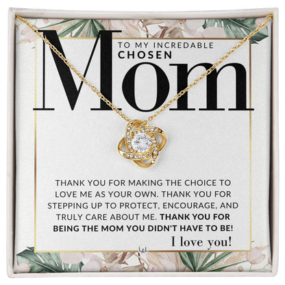 Chosen Mom - Knot Pendent Necklace - Gift For Step/Bonus Mom - Liliana and Liam