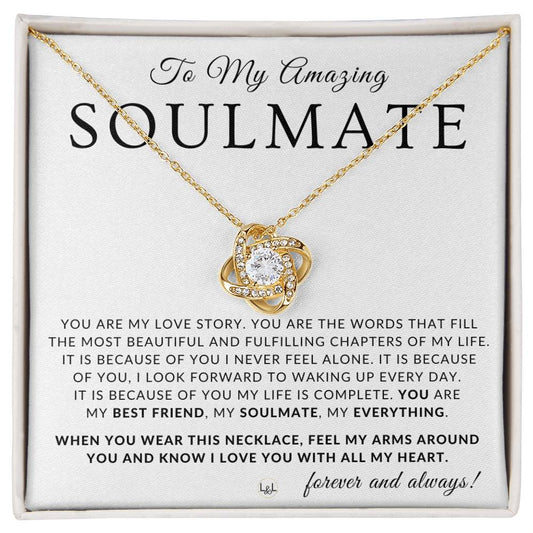 Thoughtful Gift For My Soulmate - Beautiful Women's Pendant + Heartfelt Message - Perfect Christmas Gift, Valentine's Day, Birthday or Anniversary Present