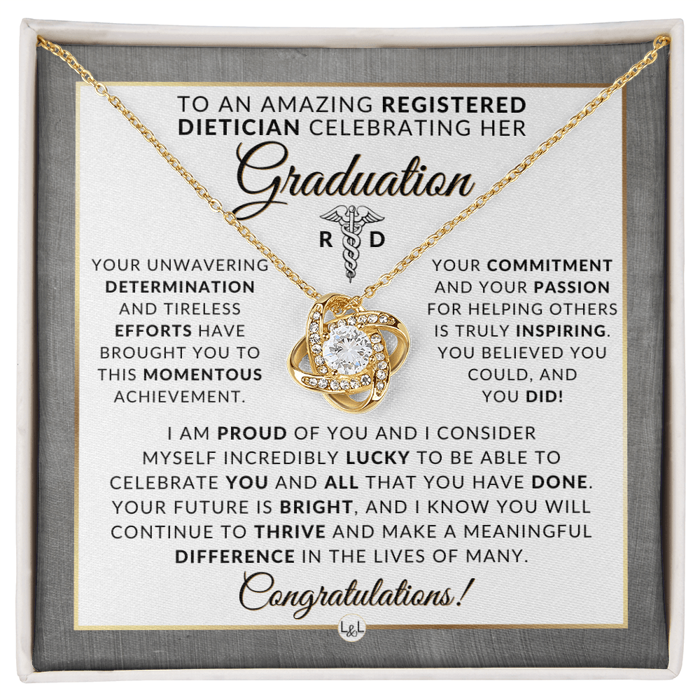 Registered Dietitian: Necklace to Celebrate - Graduation Gift For Her - Liliana and Liam