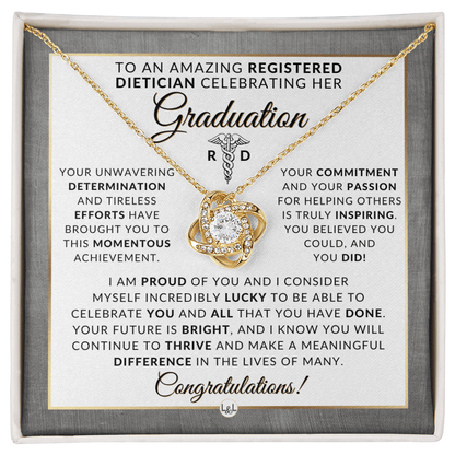 Registered Dietitian: Necklace to Celebrate - Graduation Gift For Her - Liliana and Liam