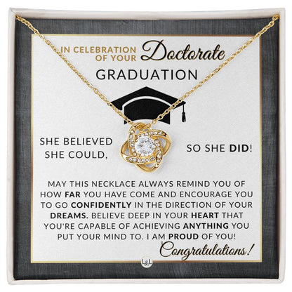 Doctorate Graduation Gift For Her - Meaningful Milestone Necklace - Graduation Gift For A Woman Who Earned Her Doctorate - Liliana and Liam
