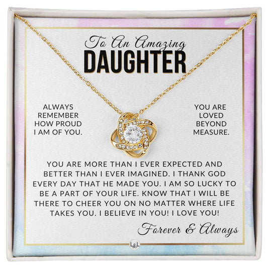 Daughter Gift - I Thank God - Meaningful Gift For Her Birthday, Christmas or For Graduation - Liliana and Liam