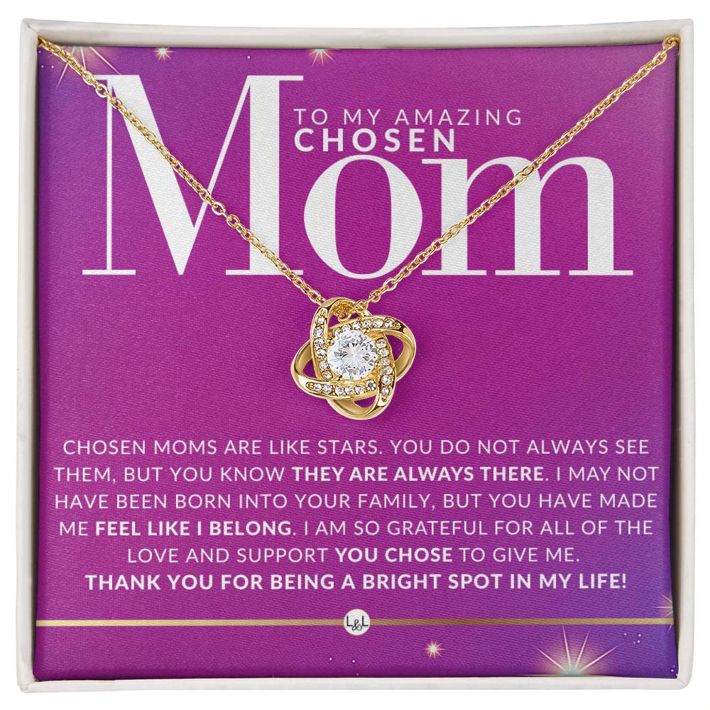 Gift for Chosen Mom, Bonus Mom Gift - Beautiful Women's Pendant Necklace + Heartfelt Message For Second Mom - Great For Mother's Day, Christmas, Her Birthday, Or As An Encouragement Gift - Liliana and Liam