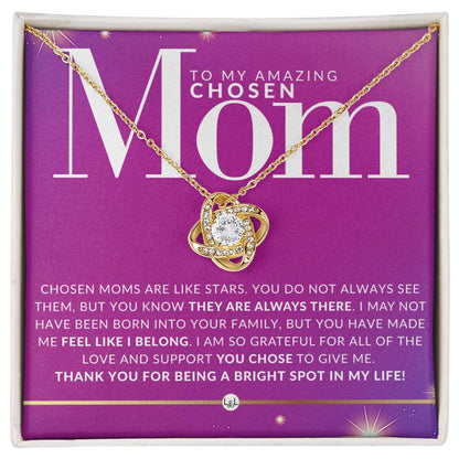 Gift for Chosen Mom, Bonus Mom Gift - Beautiful Women's Pendant Necklace + Heartfelt Message For Second Mom - Great For Mother's Day, Christmas, Her Birthday, Or As An Encouragement Gift - Liliana and Liam