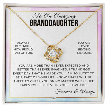 Granddaughter Gift - I Thank God - Meaningful Granddaughter Gift For Her Birthday, Christmas or For Graduation - Liliana and Liam
