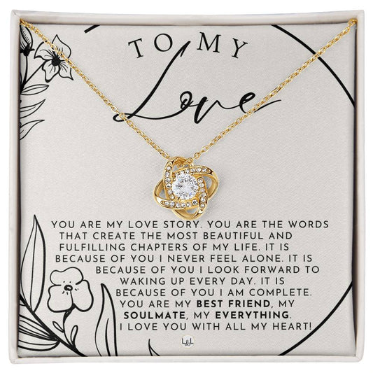 Romantic Gift For My Love - Beautiful Women's Pendant + Heartfelt Message - Perfect Christmas Gift, Valentine's Day, Birthday or Anniversary Present