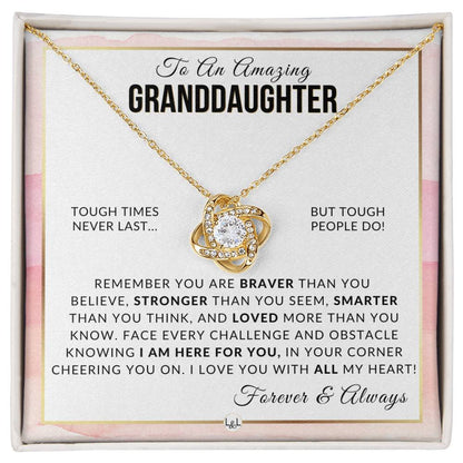 Granddaughter Gift - Braver, Stronger, Smarter - Meaningful Granddaughter Gift For Her Birthday, Christmas or For Graduation - Liliana and Liam
