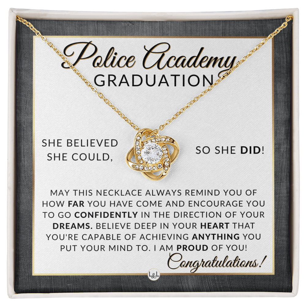 A - Police Academy Graduation Gifts From Her, New Female Police Officer, Law Enforcement Officer Gifts, - Meaningful Milestone Necklace - 2025 Graduation Gift For Her - Liliana and Liam