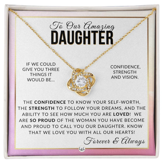 Gift For Our Daughter - Forever and Always - Meaningful Gift For Her Birthday, Christmas or For Graduation - Liliana and Liam