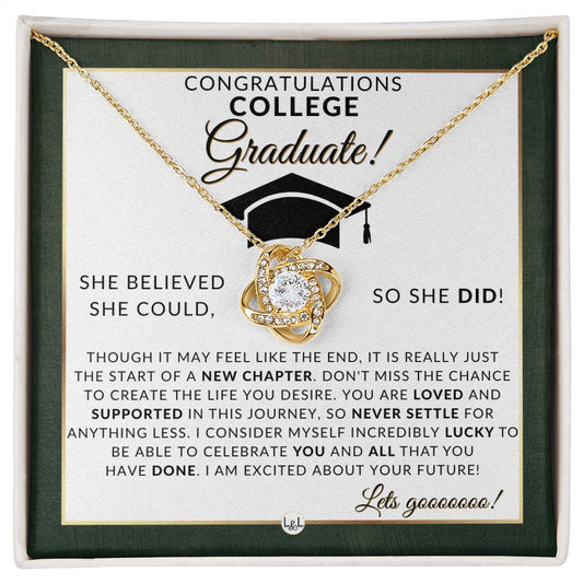 2024 College Grad Gift For Her - Meaningful Milestone Necklace - 2024 College Graduation Gift For A Girl